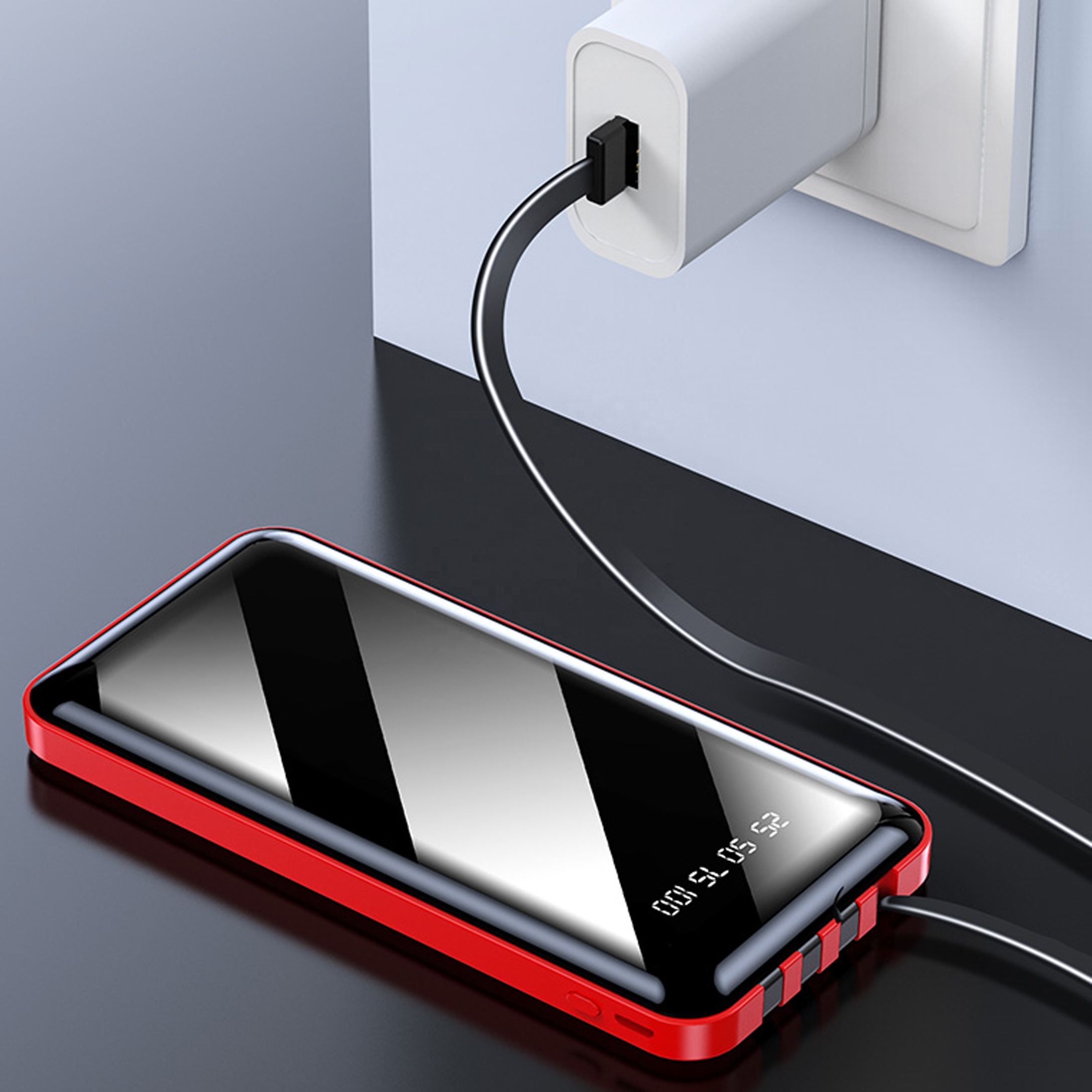 Vente chaude sur Amazon La nouvelle conception de la banque d'alimentation par câble intégrée 10000mah Powerbanks 