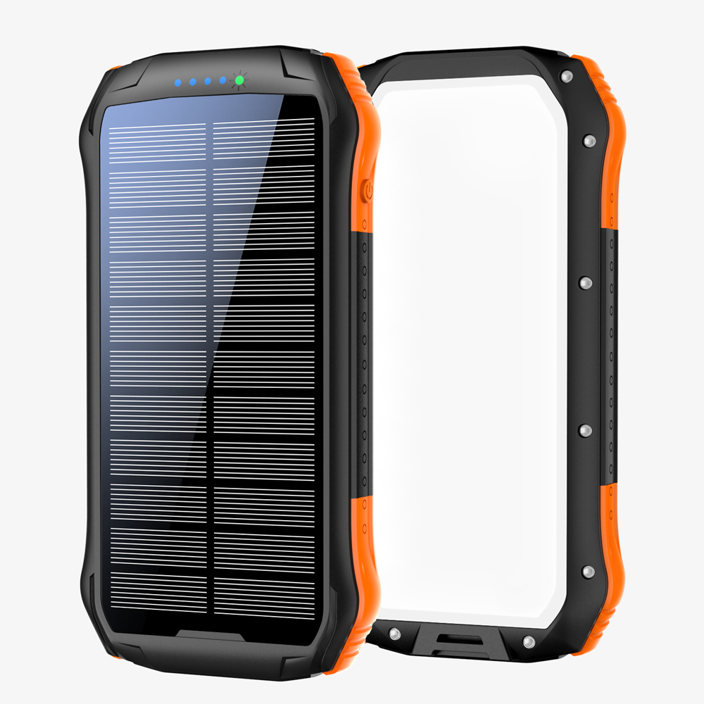 Batterie externe étanche portable avec chargeur solaire de lampe de poche latérale 16000mah chargeur de téléphone de banque d'alimentation solaire